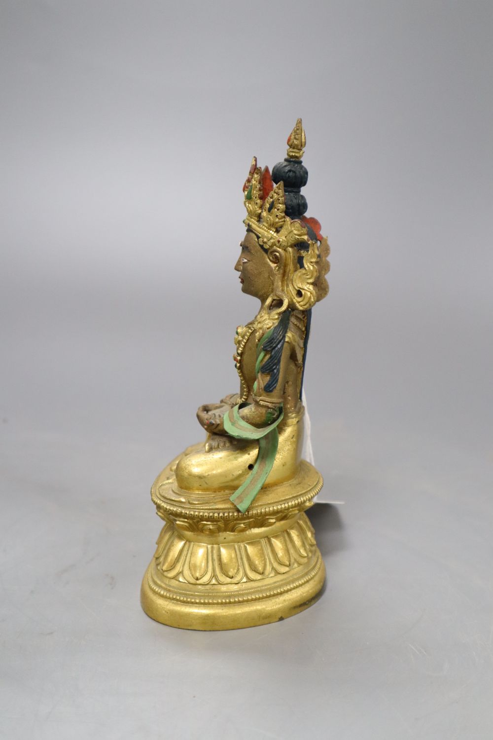 A Himalayan gilt bronze figure of Avalokiteshvara, height 18cm